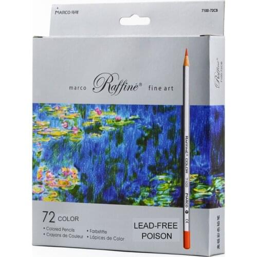 MARCO 7100 Colored Pencils 72 Color Oil Carton/Iron box Professional Drawing pencils Sketch Art For School Supplies