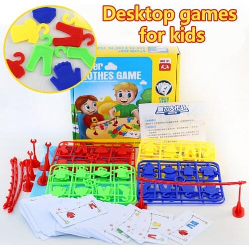 Kids Multiplayer Fast Hanging Drying Clothes Game Pretend Playset Play Parent-child Interactive Toy for Boys Girls Party Gift