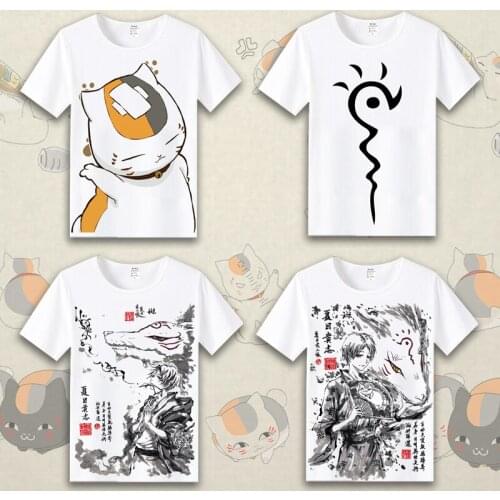 Natsumes Book of Friends Cosplay T Shirt Natsume Yujin-cho Madara Print T-Shirt Summer Graphic Tees Harajuku Casual Top Costume