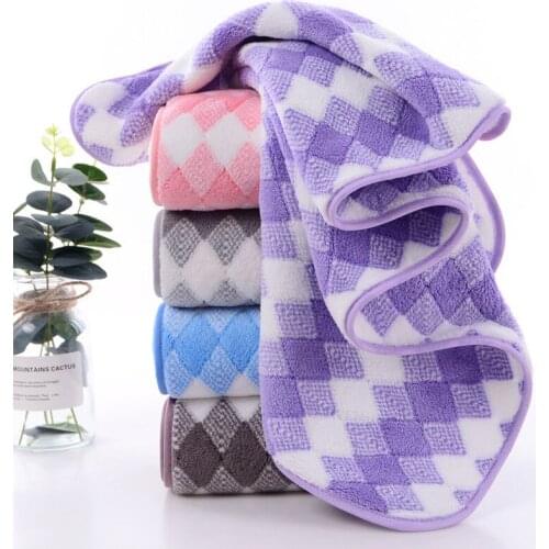 Geometric Coral Fleece Face Towel Dry Fast Strong Water Absorption Towels Rectangle No Fade Household for Kids Adults Home