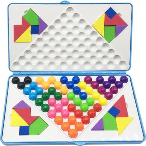 IQ Puzzle Childrens Development Intelligence Early Educational Jigsaw Puzzle Magic Beads Boxed Building Pyramid Color Shape
