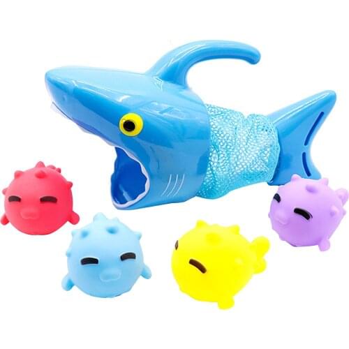 Fishing Shower Toy 3D Shark Colorful Cartoon Animals Bathroom Tool for Toddler / Infant