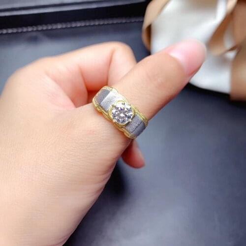 Exquisite sparkling moisanite ring for men ring 925 sterling silver birthday gift shiny better than diamond strong power