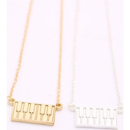 Top sale piano key pendant necklace Electronic keyboard pendant necklace designed for women