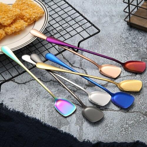304 Stainless Steel Spoon Stainless Steel Coffee Ice Cream Spoon Picnic Camp Flatware Utensil Portable Outdoor Tableware
