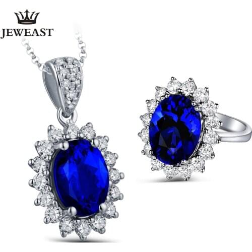 MAQ Natural sapphire 18K Pure Gold Pendant Real AU 750 Solid Gold Upscale Trendy Classic Party Fine Jewelry Hot Sell New 2020