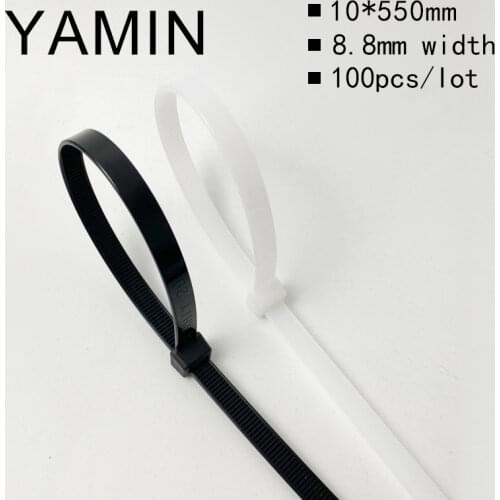 10*550mm Multi-Purpose Self-Locking Cable Ties Nylon Zip Wire Tie-Wraps Heavy Duty Strong and durable 100PCS/pack