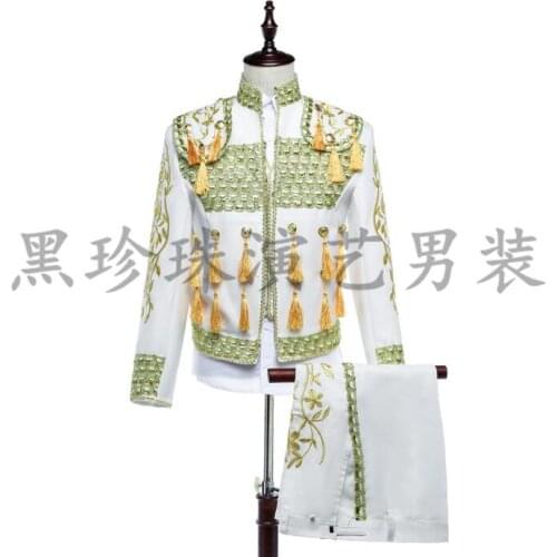 Royal Men Suits Designs Masculino Homme Terno Stage Costumes For Singers Men Tuxedo Blazer Dance Clothes Jacket Style Dress