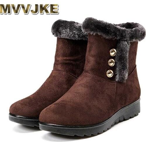 MVVJKE2019fashion snow boots for women warm winter boots flat thick plush boots Womens ankle boots Cotton shoes women bootsE075
