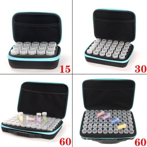 60/30pcs 5D DIY Diamond Painting Storage Box Kits Hangbag With Bottlles Accessories Tools for Embroidery Mosaic Beads Container