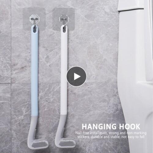 Silicone Toilet Brush Golf Brush Head Non-slip Long Handle Toilet Cleaning Brush Household Cleaning Tools Bathroom Accessories