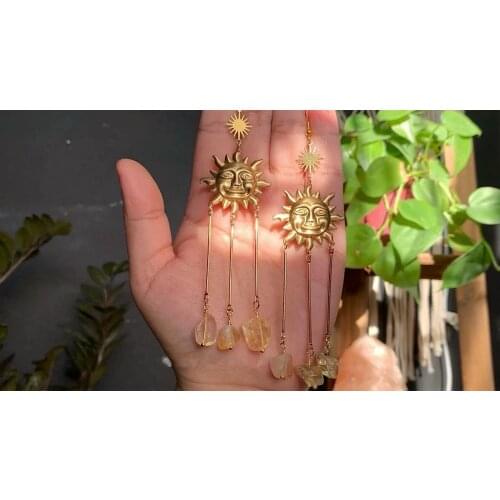 Celestial Sun Earrings Celestial, Crystal, Witchy, Esoteric, Alternative, Nugoth, Gothic