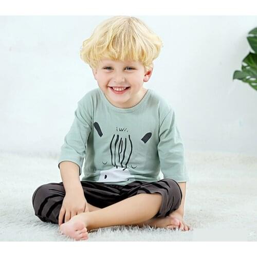 New 2021 Fashion Kids Boys Clothing Sets Summer Cartoon Short Sleeve O-Neck T-Shirt Tops With Shorts Girls Cotton Pajama Sets