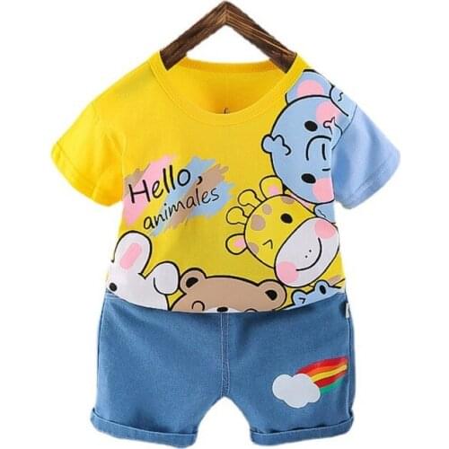 New Summer Baby Girl Clothes Cute Children Boys Cartoon T-Shirt Shorts 2Pcs/Sets Toddler Sports Costume Outfits Kids Tracksuits