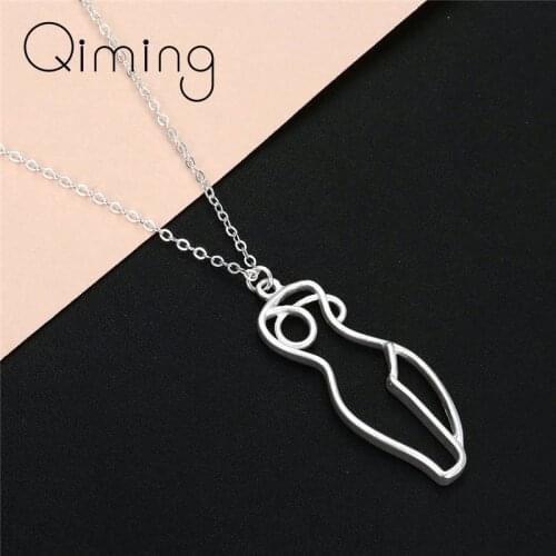 Nude Female Body Necklace Fashion Women Simple Naked Woman Girls Feminist Chains Necklaces Party Gift