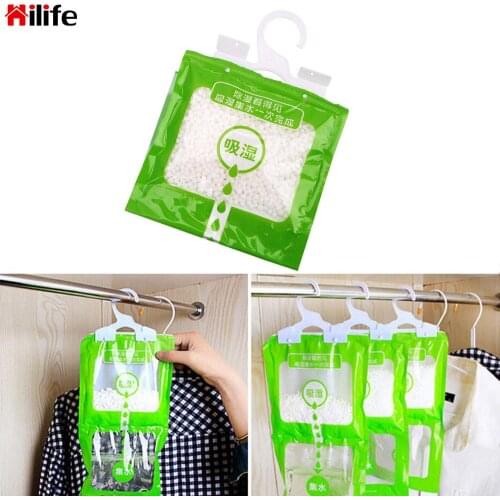 Wardrobe Hanging Moisture Absorbent Bags For Home Kitchen Bathroom Anti-Mold Desiccant Packets Closet Cabinet Dehumidifier Bag