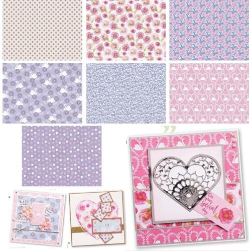 ROSE Scrapbooking paper pack of 14 sheets handmade craft paper craft Background pad