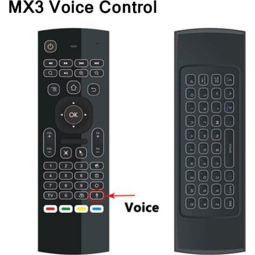 MX3 Smart Voice Remote Control MX3-L Air Mouse 2.4G Wireless Keyboard IR Learning Backlit for Android tv box H96 Max X96 mini