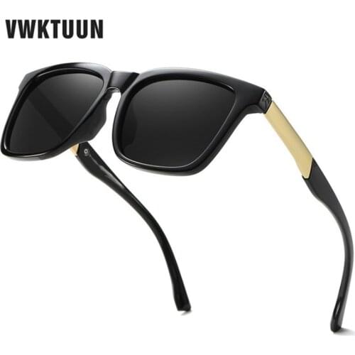 VWKTUUN Polarized Sunglasses Men Women Square Shades Driving Driver Eyewear Black Discoloration Polarized Shades UV400 Points
