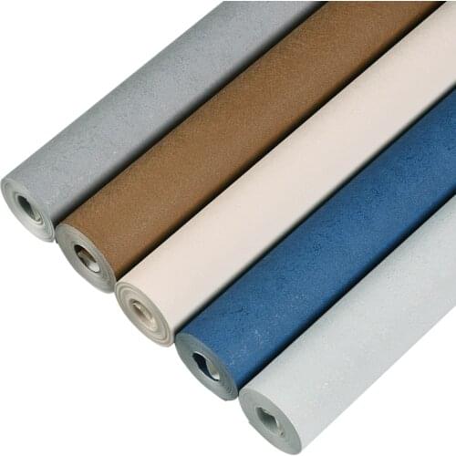 Modern Waterproof Vinly Wall Papers Home Decor PVC Solid Color Blue Grey Beige Wallpaper for Living Room Bedroom Wall Covering