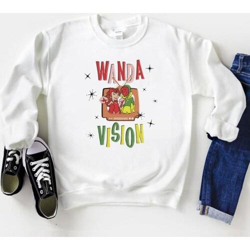 Wanda Vision Couple Sweatshirt TV Show WandaVision Inspired Wanda Maximoff Sweatshirts Scarlet Witch Hoodie Harajuku Hoodies