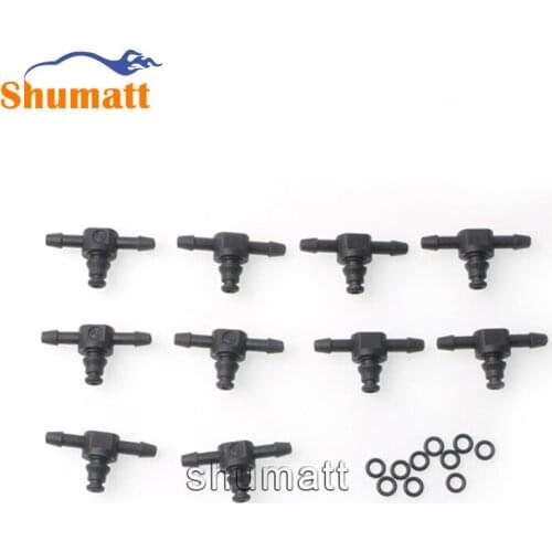 Common Rail Injector Return Oil Backflow Pipe Connector T Type Plastic Tee Joint Fitting for 110 Series Fuel Injections