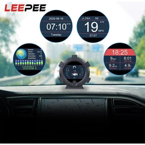 LEEPEE Smart GPS Slope Meter 4x4 Car Inclinometer High Precision Compass Provide Angle Speed Device Altitude Off-road Device