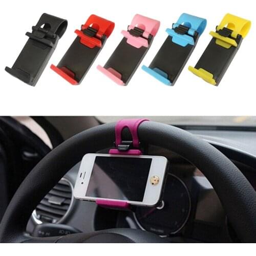 Universal Car Phone Holder Car Steering Wheel Clip Mount Holder Stand For Mobile Phone GPS Car Accessories Mobile Phone Holder