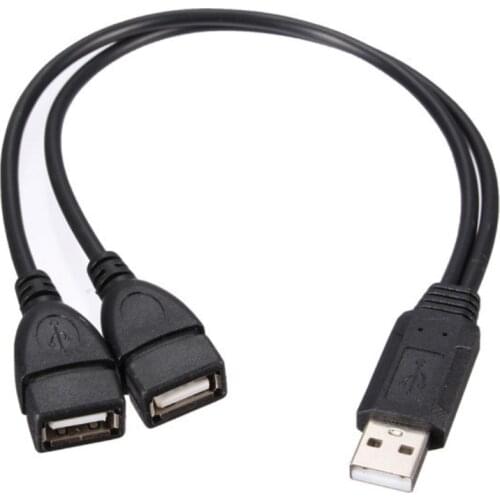 USB 2.0 A 1 male to 2 Dual USB Female Data Hub Power Adapter Y Splitter USB Charging Power Cable Cord Extension Cable
