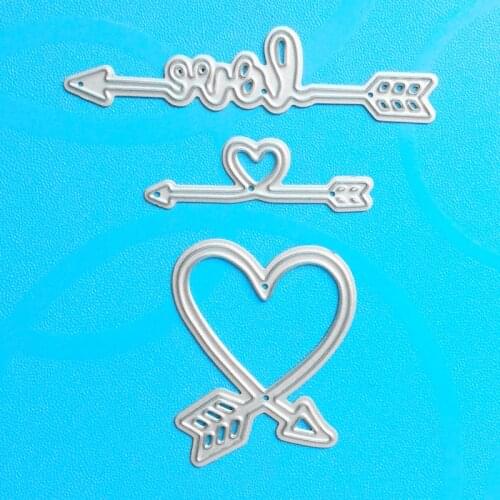 YLCD192 Love Arrows Metal Cutting Dies For Scrapbooking Stencils DIY Album Cards Decoration Embossing Folder Die Cuts Template