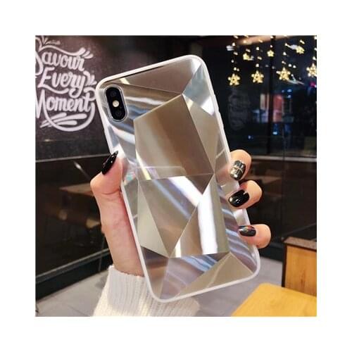 Diamond Texture Mirror Phone Case For iphone 7 8 6s 6 plus Soft TPU Shockproof Cover For iphone X Xs Max Xr 12 11 Pro Max Case