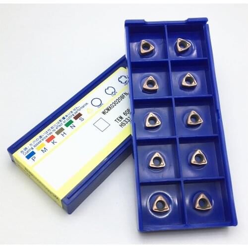 10Pcs milling cutter WCMX030208FN ACZ330 high quality carbide tool metal lathe tool WCMX030208 CNC parts milling cutter blade