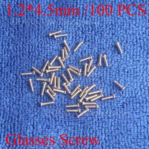 100Pcs size 1.2x4.5 mm Eyewear glasses Screw Eyeglasses Screw accessories For Watch EyeGlasses Clock