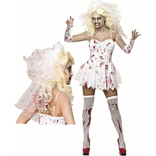 2016 New Arrival Woman Death Witch Halloween Costume Cosplay Costume Ghost vampire Bride Zombies Masquerade