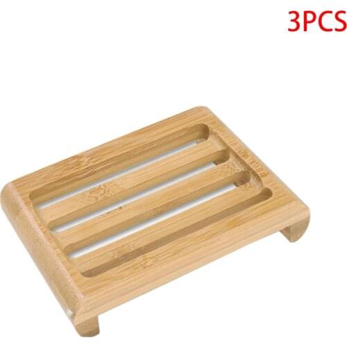 3 PCS Wooden Soap Dish Bamboo Wooden Soap Dish Soap Holder Bamboo Mold Mildew-proof Draining Sanitary Bamboo Box