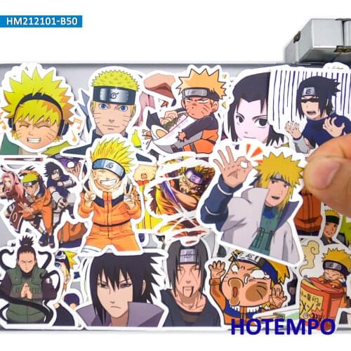 50pcs Anime Ninja Boy Funny Phone Laptop Skateboard Car Sticker Pack for Kids Toys Guitar Notebook Luggage Bike Cartoon Stickers