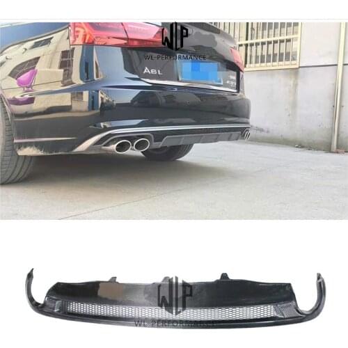 A6 Sport Style High Quality Carbon Fiber Single Out Rear Lip Diffuser Car Styling For Audi A6 Sport Style Car body kit 2012-2016