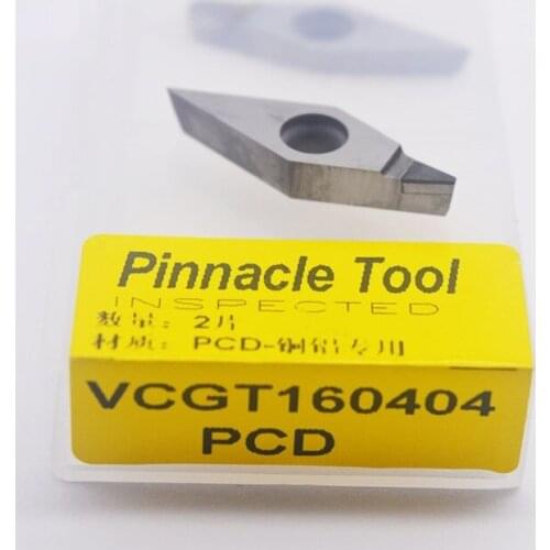 2PCS VCGT 331 PCD VCGT 160404 PCD CNC Diamond Insert For Lathe Tools Inserts Suitable for Machining Aluminum Nonferrous Metals
