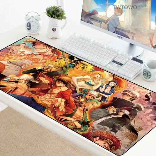 One Piece Gaming Mouse Pad Large Cartoon Anime Rubber Mouse Pad Keyboard Computer Mat PC Mousepad with Lock Edge Game Pad Mouse