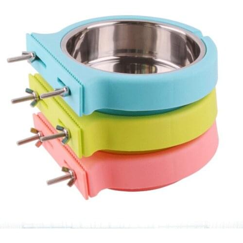 Stainless Steel Cat And Dog Bowl Protection Cat Bowl Feeder Fixed Hanging Bowl Drinking Bowl Dog Bowl