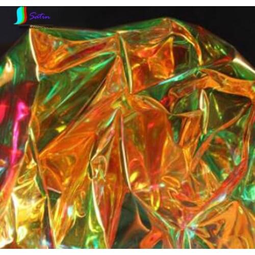 Champagne Gold Mirror TPU Phantom Laser Seven Color Fluorescent Clothing Waterproof Cloth Is Better Than PVC Leather S0138M