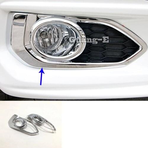 For Honda Fit Jazz 2017 2018 2019 Car Head Hoods Front Fog Light Lamp Detector Frame Sticker ABS Chrome Cover Trim 2pcs