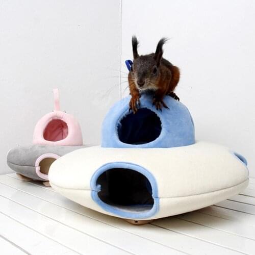 Pets Hammock Cotton Mouse Ferrets Guinea Pig Fashion Squirrel Hamster UFO Shape Hanging House Small Animal Cute Warm Hammock