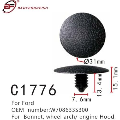Bonnet,wheel Arch Positioning Buckle For Ford W708633S300 Engine Hood,wheel Eyebrows Fasteners Screws