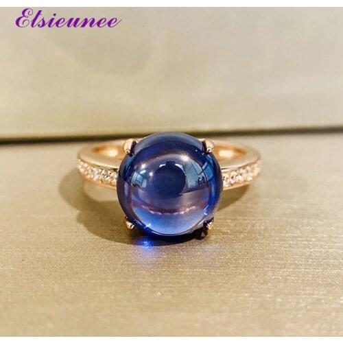 Solid 925 Stering Silver 10MM Round Sapphire Citrine Ruby Simulate Moissanite Gemstone Cocktail Party Rings For Women Wholesale