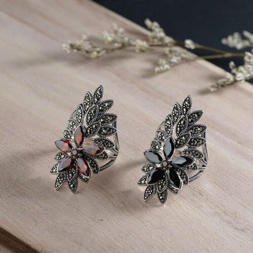 925 female Thai silver restoring ancient ways process middle finger finger fashion wholesale silver ring