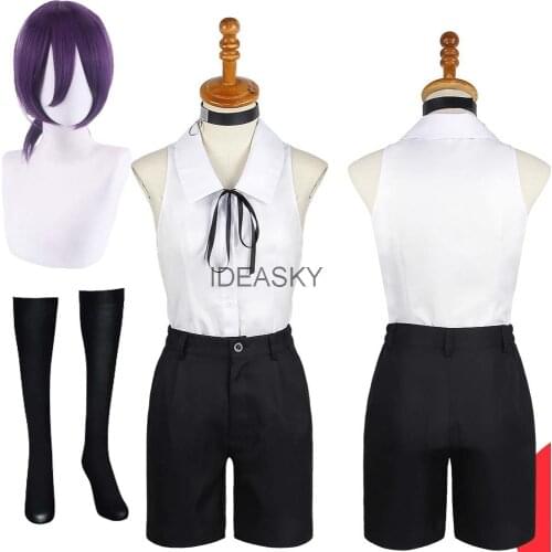 Anime ChainsawMan Chainsaw Man Reze Cosplay Costume T Shirt shorts socks Wig Sexy Women Girls Uniform Halloween Party Outfit