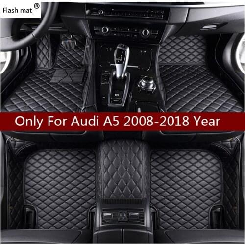 Flash mat leather car floor mats for Audi A5 2008 2009-2014 2015 2016 2017 2018 Custom auto foot Pads automobile carpet covers