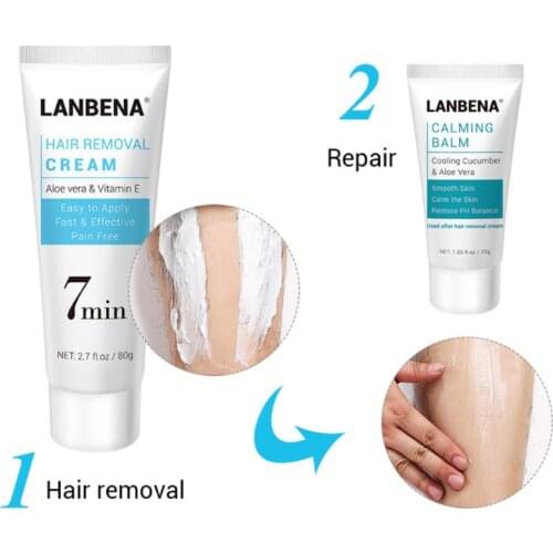 80g Aloe Vera Vitamin E Hair Removal Cream Leg Armpit Bikini Line Painless Depilatory Smoothing Balm Whitening Moisturizing