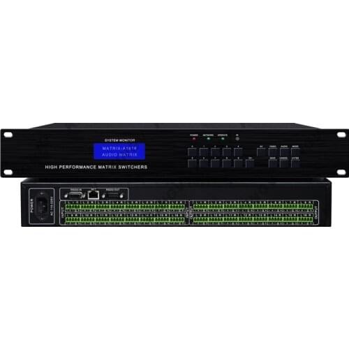16x16 Audio Matrix Switch Switcher Multimedia Dual Channel Stereo RS232 IR Remote Control
